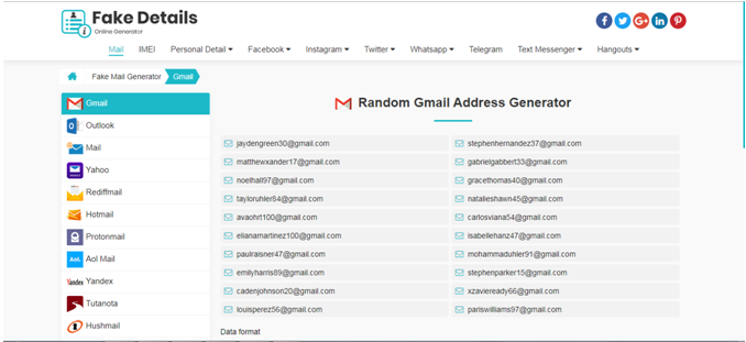 Fake Email Generator