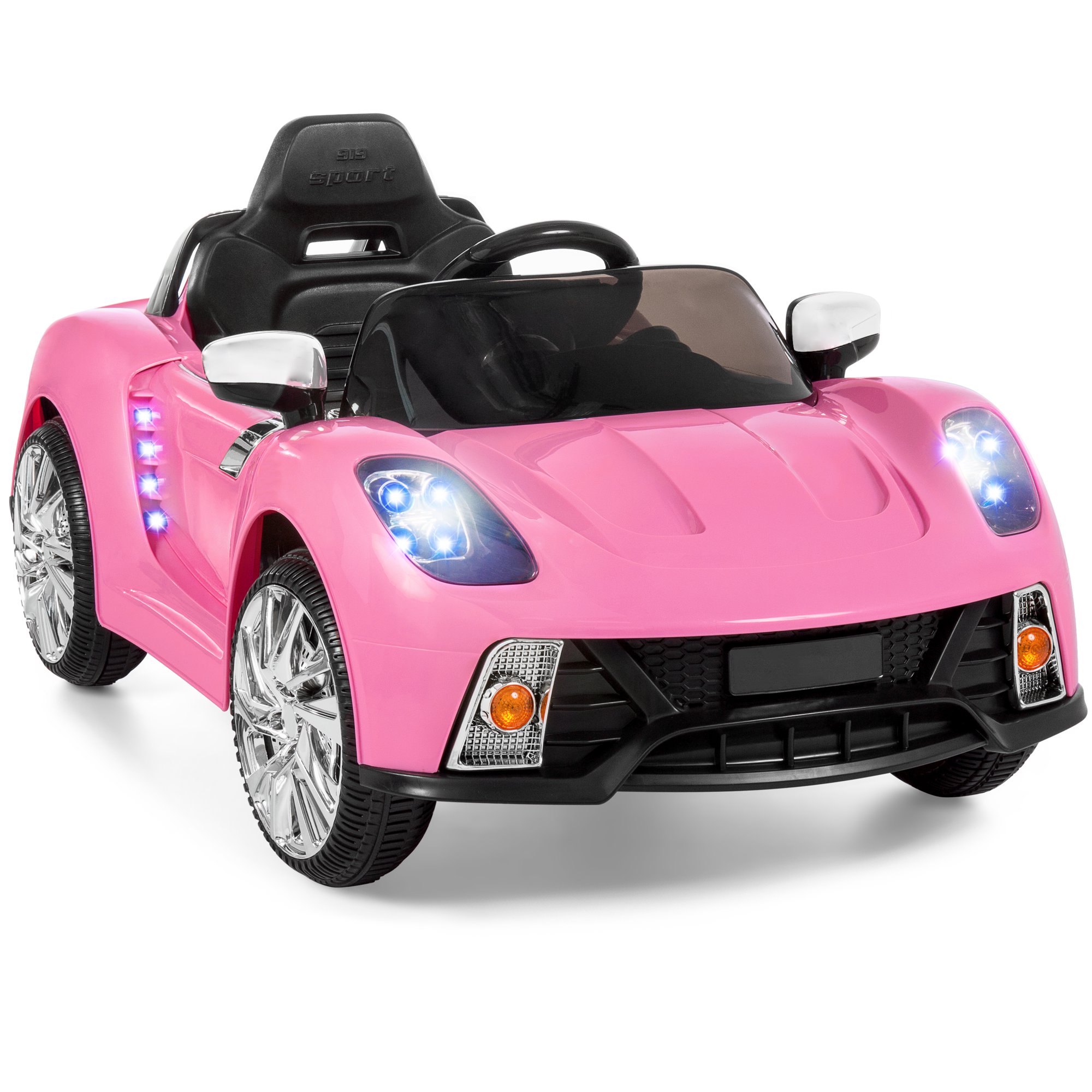 12V Kids Battery Powered Remote-control Electric RC Ride-on Car w/ LED Lights, MP3, AUX – Pink